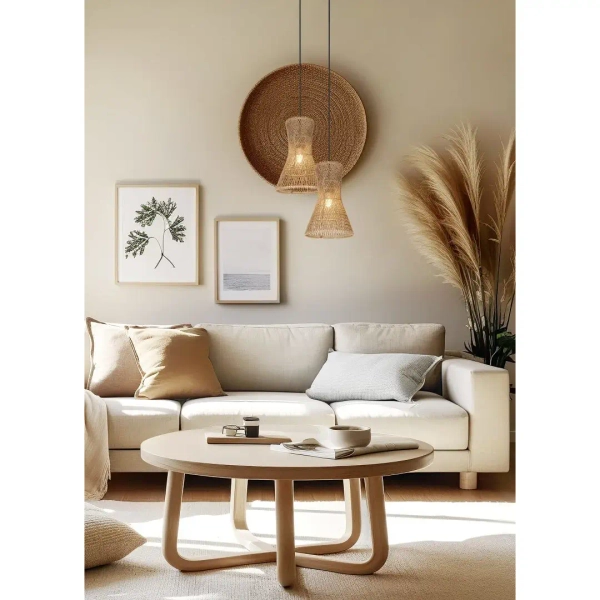 Wisząca lampa boho BIJOU R31831026 do jadalni brązowy czarny