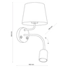 Lampa ścienna do czytania Maja 2535 TK Lighting abażur tkanina biała
