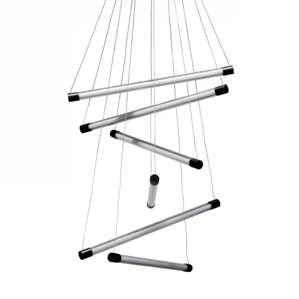 Geometryczna lampa wisząca 6-punktowy PALOS LED 57W 3000K AZ6778 aluminiowa czarna