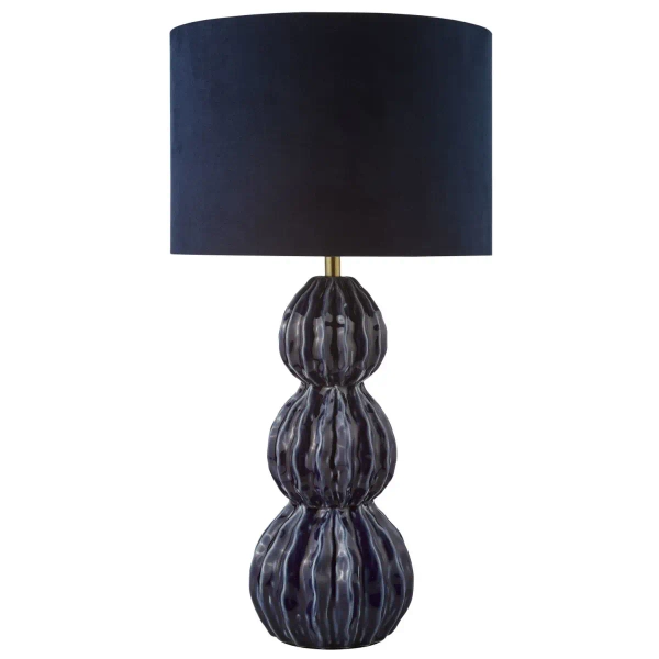 Ceramiczna stołowa lampa Lorelai LOR4223 z abażurem niebieska
