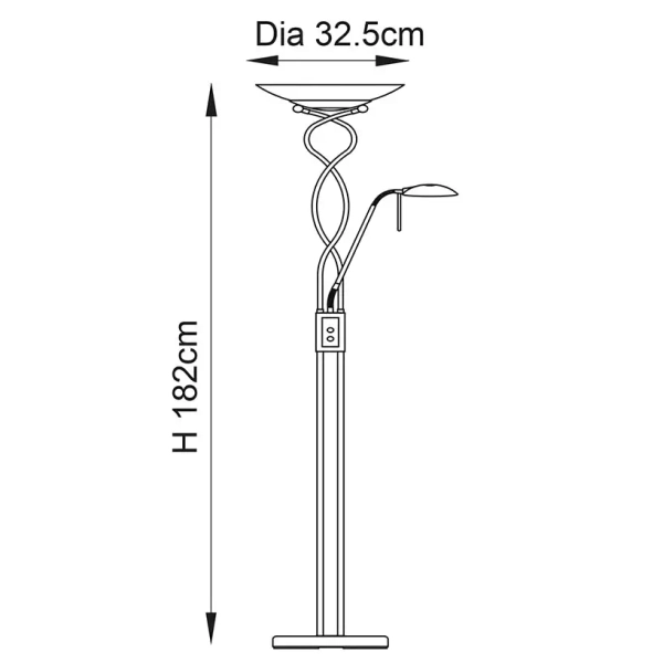 Podłogowa lampa do czytania Monaco MONACO-S.C. regulowana chrom
