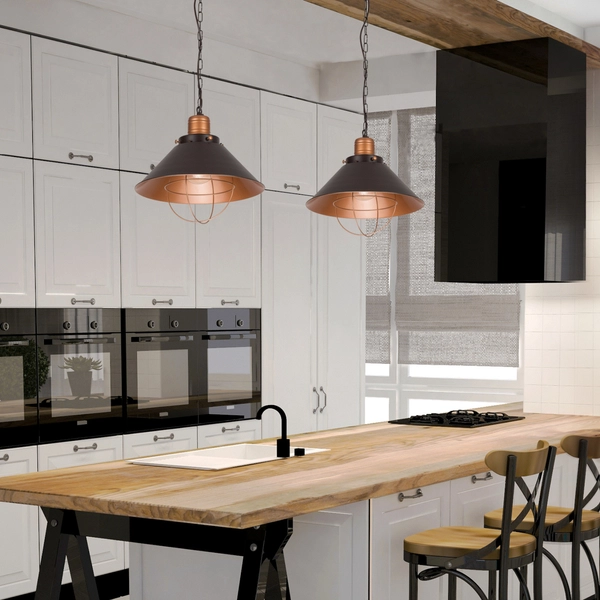 Czarna lampa wisząca Garret 6443 metalowa na łańcuchu do salonu