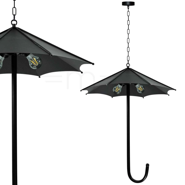 LAMPA wisząca PARASOL 310385 Polux loftowa OPRAWA metalowa czarna