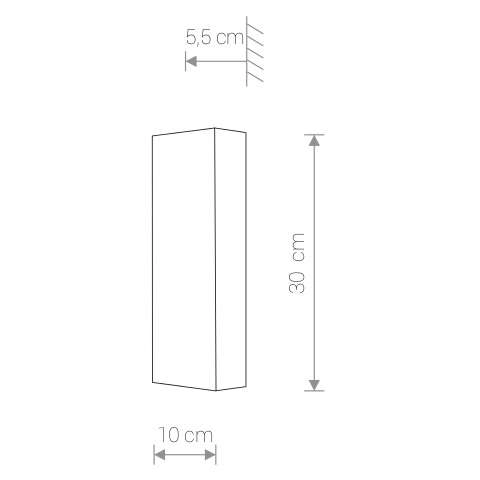 Kinkiet LAMPA ścienna MALMO 9705 Nowodvorski prostokątna OPRAWA metalowa grafitowa