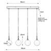 Wisząca LAMPA modernistyczna QUATTRO 107869 Markslojd loftowa OPRAWA zwis szklane kule balls nikiel białe