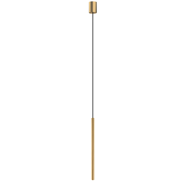 Podłużna lampa wisząca Laser 10453 Nowodvorski do salonu złota