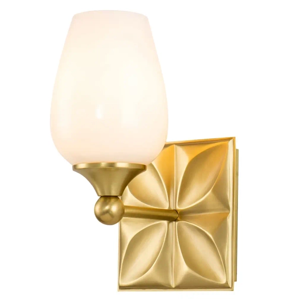 Łazienkowy kinkiet Eplison QN-EPSILON-1WB-AB-O szklany IP44 mosiądz