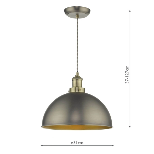 Lampa wisząca kopuła Governor GOV0161 do salonu chrom mosiądz