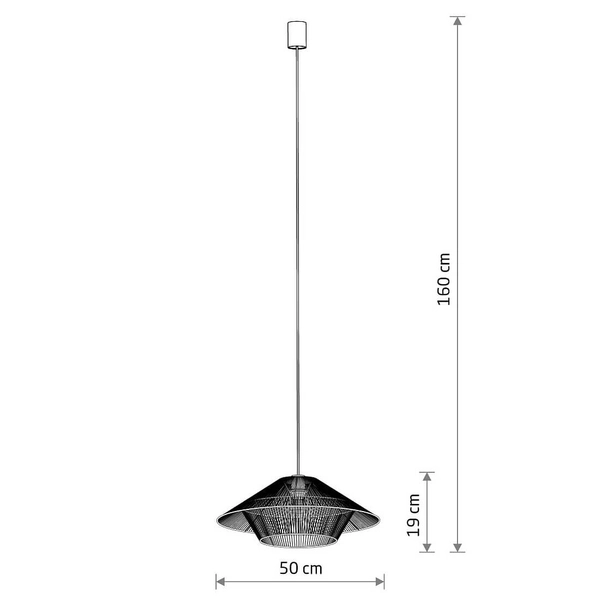 Lampa wisząca Japandi 11156 kapelusz krata drewniana metalowa biała