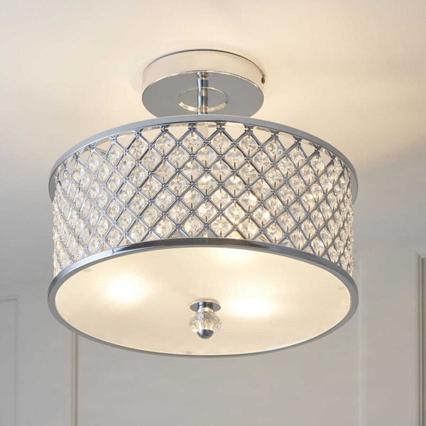 Kryształowa lampa sufitowa Hudson HUDSON-3CH Endon chrom przezroczysta