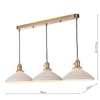 Wisząca lampa ceramiczna Hadano HAD3640-10 potrójna mosiądz biały