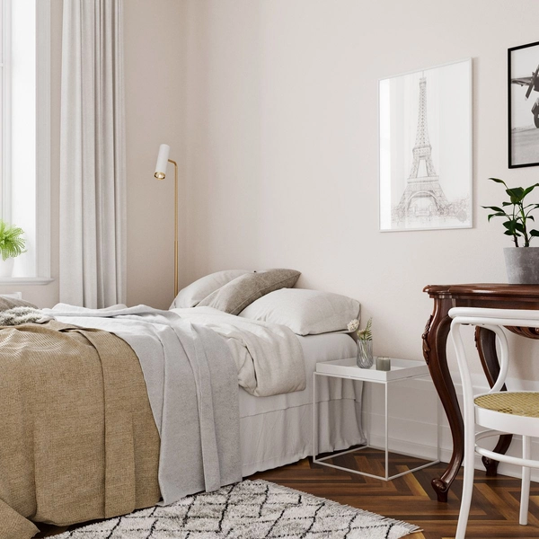 Regulowana lampa stojąca Puls metalowa tuba biała złota