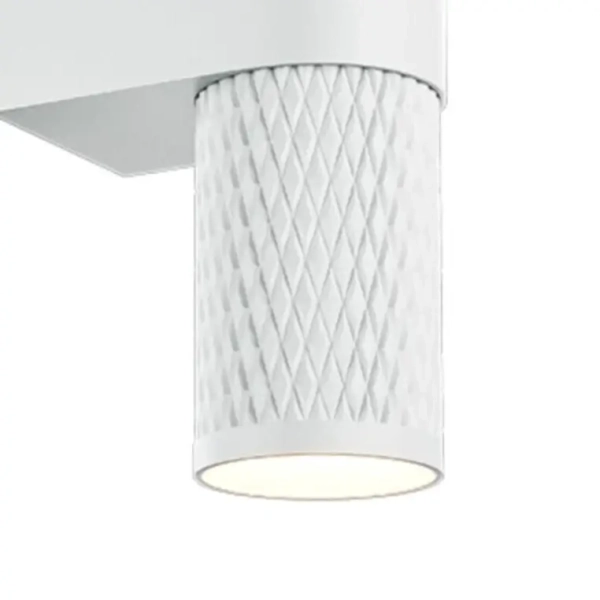 Kinkiet ścienny góra-dół do salonu biały ryflowany tubka Focus OUTLET