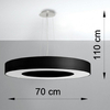 Wisząca LAMPA materiałowa SL.0754 okrągła OPRAWA zwis abażurowy czarny