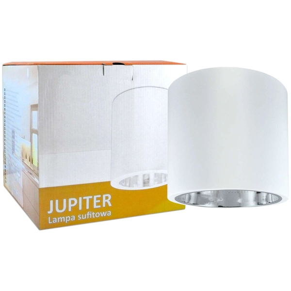 Sufitowa LAMPA natynkowa JUPITER 23 307217 Polux stropowa OPRAWA sufitowa DOWNLIGHT tuba metalowa biała
