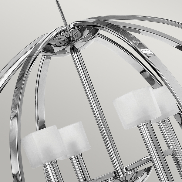 Okrągła lampa wisząca QN-MONDO8 okrąg geometryczna chrom