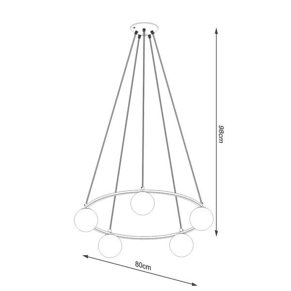 Lampa wisząca Yoli SL.1214 ring balls nad stół czarna biała
