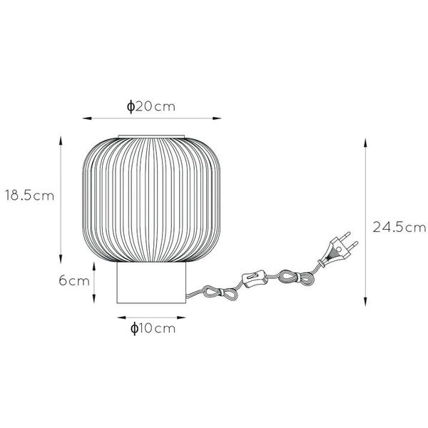 Loftowa LAMPA stołowa MALOTO 45586/20/62 Lucide stojąca LAMPKA szklana bursztynowa mosiądz