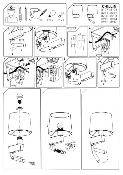 LAMPA ścienna CHILLIN 8213 Nowodvorski abażurowa OPRAWA kinkiet z peszlem czarny złoty