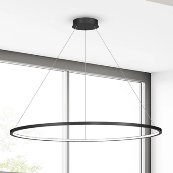 Wisząca lampa pierścieniowa Saturno ML8864 Milagro LED 65W 4000K IP44 czarna