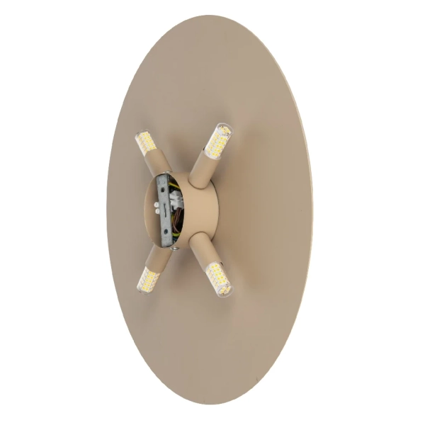 Dekoracyjna lampa ścienna Luna Sabia 10625 okrągłą koło beżowy