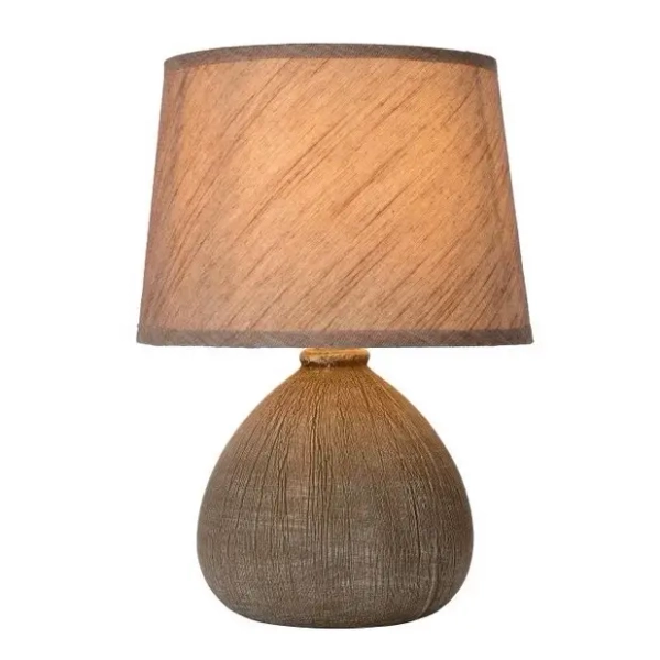 Skandynawska nocna lampka Ramzi 47506/81/43 tkanina ceramika brązowy