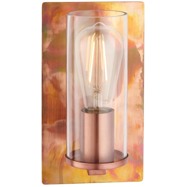 Kinkiet szklana tuba L&-190602 Light& industrialny miedziany