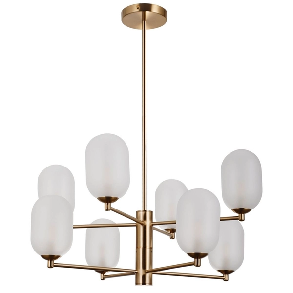 Żyrandol do salonu Perano PND-4215-8A-HBR-SAT Italux molekuły antyczny brąz