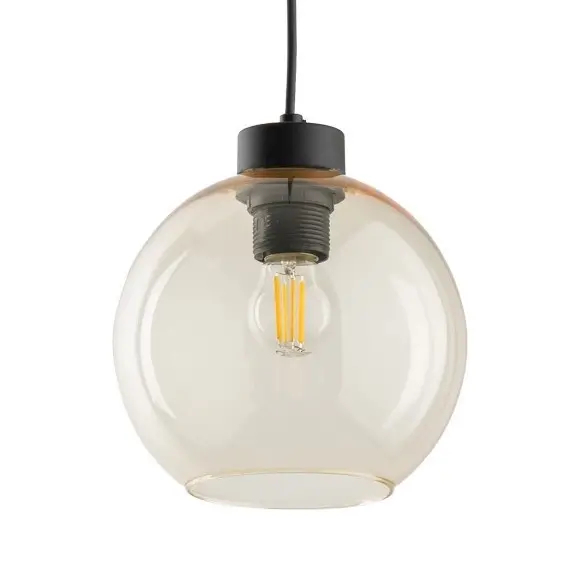 Stożkowa lampa wisząca TRACER CUBUS 10667 1-fazowa czarny bursztynowy