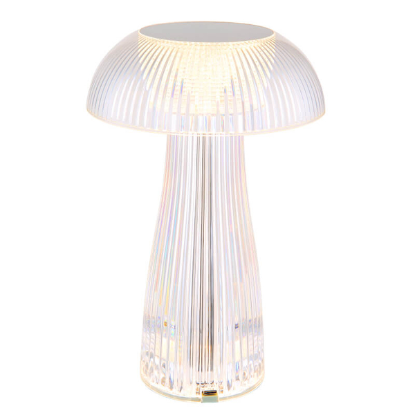 Stołowa lampa grzybek Gixi 28072 LED 1,5W CCT do salonu przezroczysty