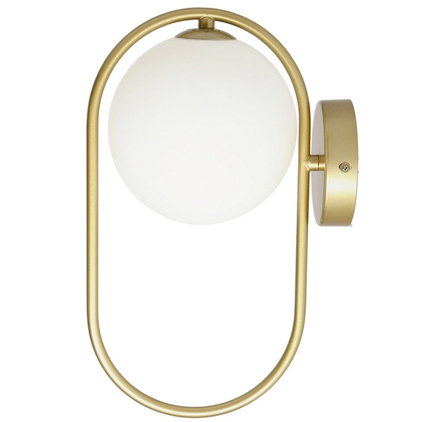 Kinkiet ścienny CORDEL 21-73440 metalowa szklana kula ball mosiężna biała