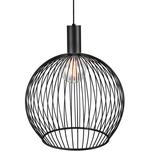 Wisząca lampa industrialna Aver 84263003 druciana kula czarny