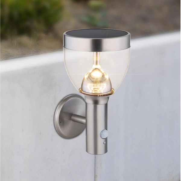 Kinkiet do ogrodu Solar 33435 Globo LED 6W 3000K czujnik ruchu IP44 srebrny