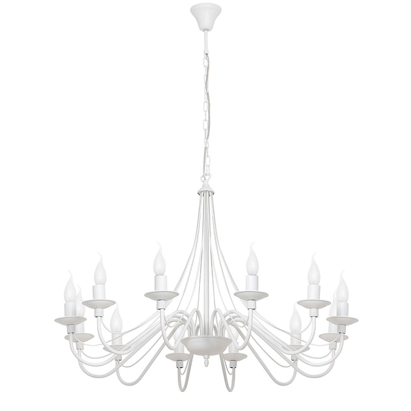 12-punktowy żyrandol Róża 397R Aldex pałacowa biała lampa świecznik