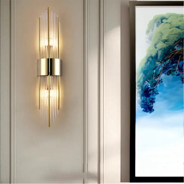 Lampa ścienna kryształowa ODESSA CGODEW1 do jadalni glamour złota