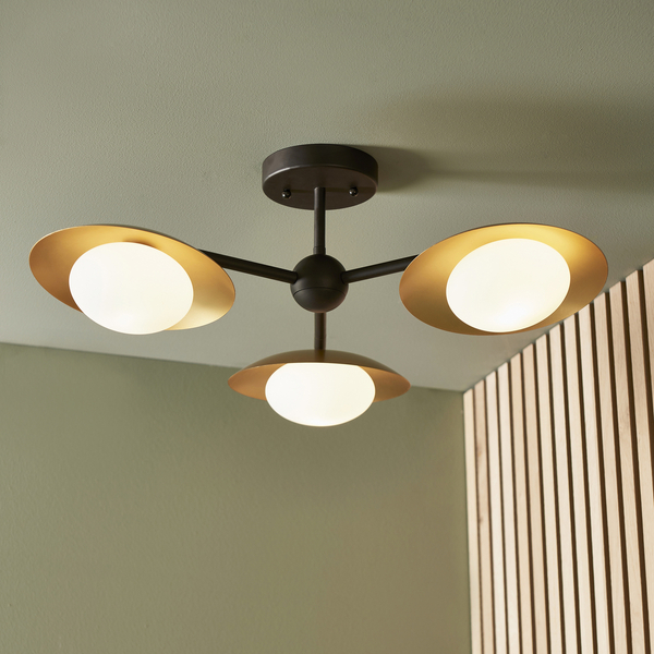 Sufitowa lampa kuchenna L&-192034 Light& szklane kule złota brązowa