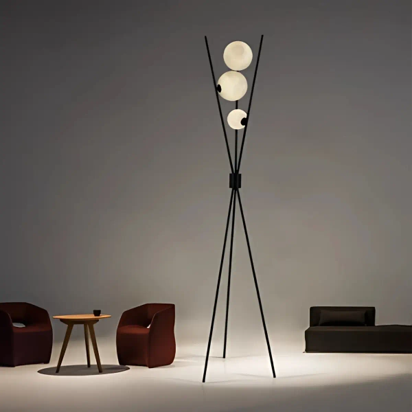 Designerska stojąca lampa Goliat LPGOL kule czarna