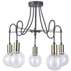 Sufitowa LAMPA 5-punktowa GIANNI MX16096-5A Italux metalowa OPRAWA szklane kule balls przezroczyste