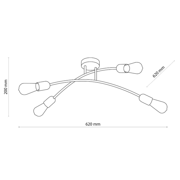 Sufitowa lampa do salonu Helix 4688 TK Lighting rustykalna metalowa złota