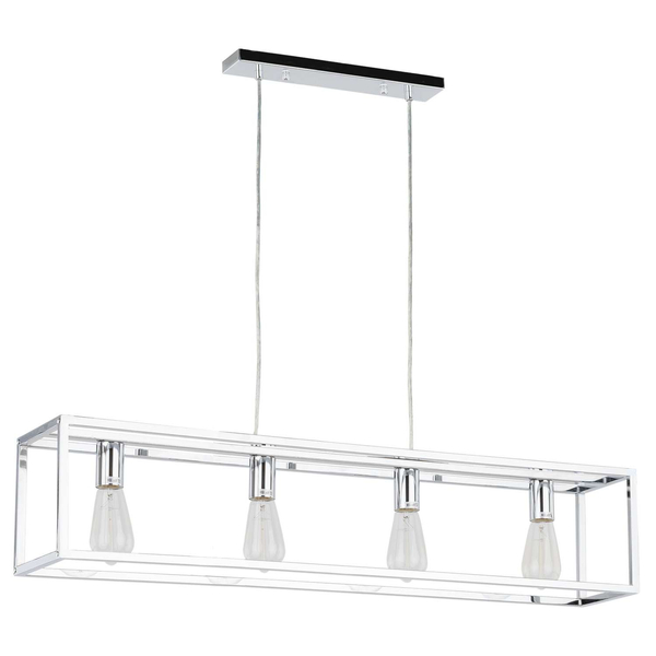 LAMPA wisząca SIGALO MD-BR4366-D4 CH Italux industrialna OPRAWA metalowy ZWIS prostokątna klatka loft chrom