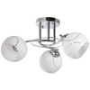LAMPA sufitowa VEN W-C 0240/3 metalowa OPRAWA szklane klosze spirala chrom