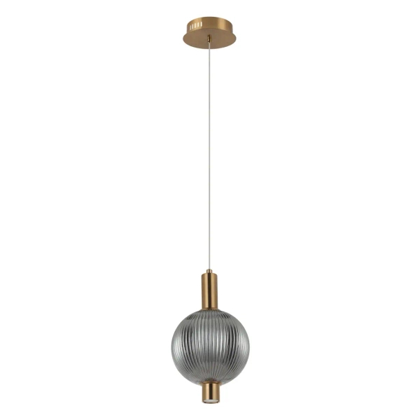 Lampa wisząca Lenti PND-83631-1-BRO-SG LED 7W 3000K kula przydymiona złota