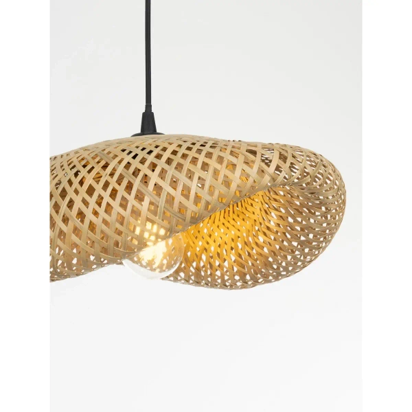 Bambusowa wisząca lampa NULVERO LE45364 boho naturalna