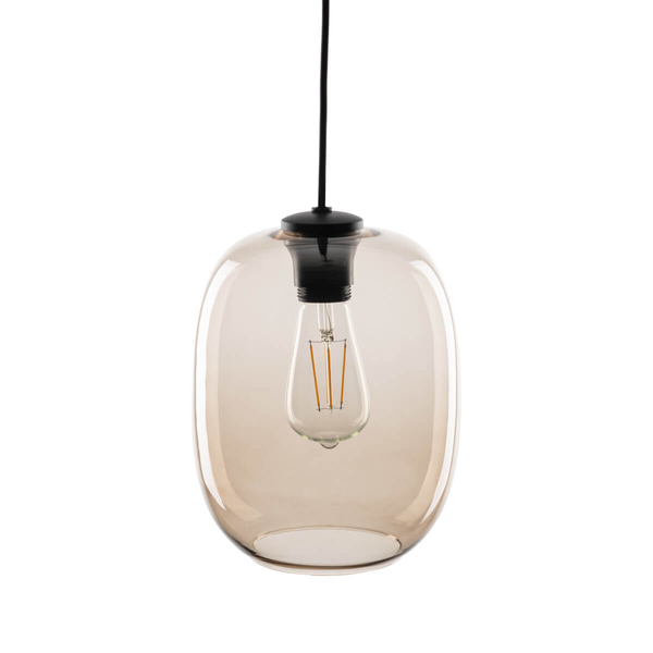 Wisząca lampa metalowa Elio 4338 TK Lighting do salonu bursztynowa czarna