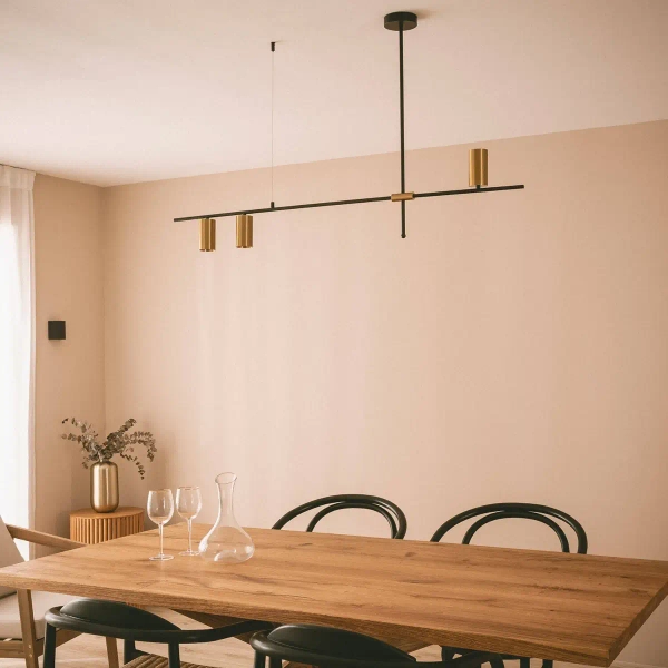 Nowoczesna lampa wisząca Cazzata ABR-LWL-CAZZ-Z tubki metalowe złote czarne