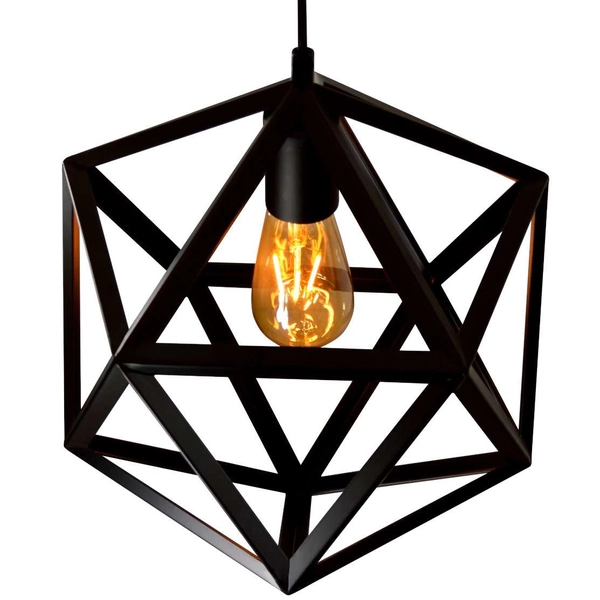 Retro LAMPA wisząca DENMARK 305534 IL MIO metalowa OPRAWA vintage zwis klatka czarna