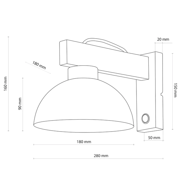 Lampa ścienna z włącznikiem rustykalna Oslo 4962 TK Lighting drewniana biała