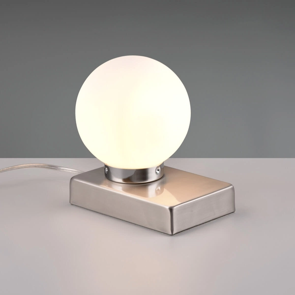 Stołowa lampka Davi 590100107 Trio z włącznikiem szklana srebrna