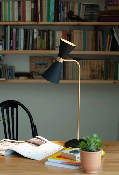 Biurkowa lampka CORNET T0039 Maxlight LED 5W 3000K metal czarna złota