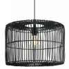 Ekologiczna wisząca lampa 20239 do przedpokoju rattanowa czarny
